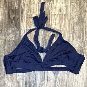 Kona Sol navy blue halter bikini‎ swim pool beach top women’s medium